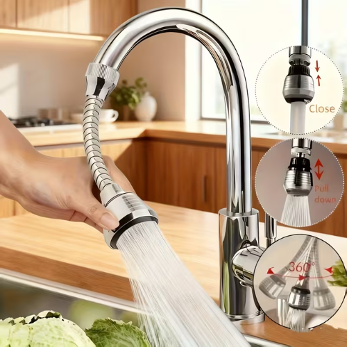 Kitchen Faucet Anti-splash Aerator 360 Rotating Bubbler Bathroom Faucet Sprayer Saving Water Tap Sink Nozzle Extender Adapter - Dhaka Shopping Zone