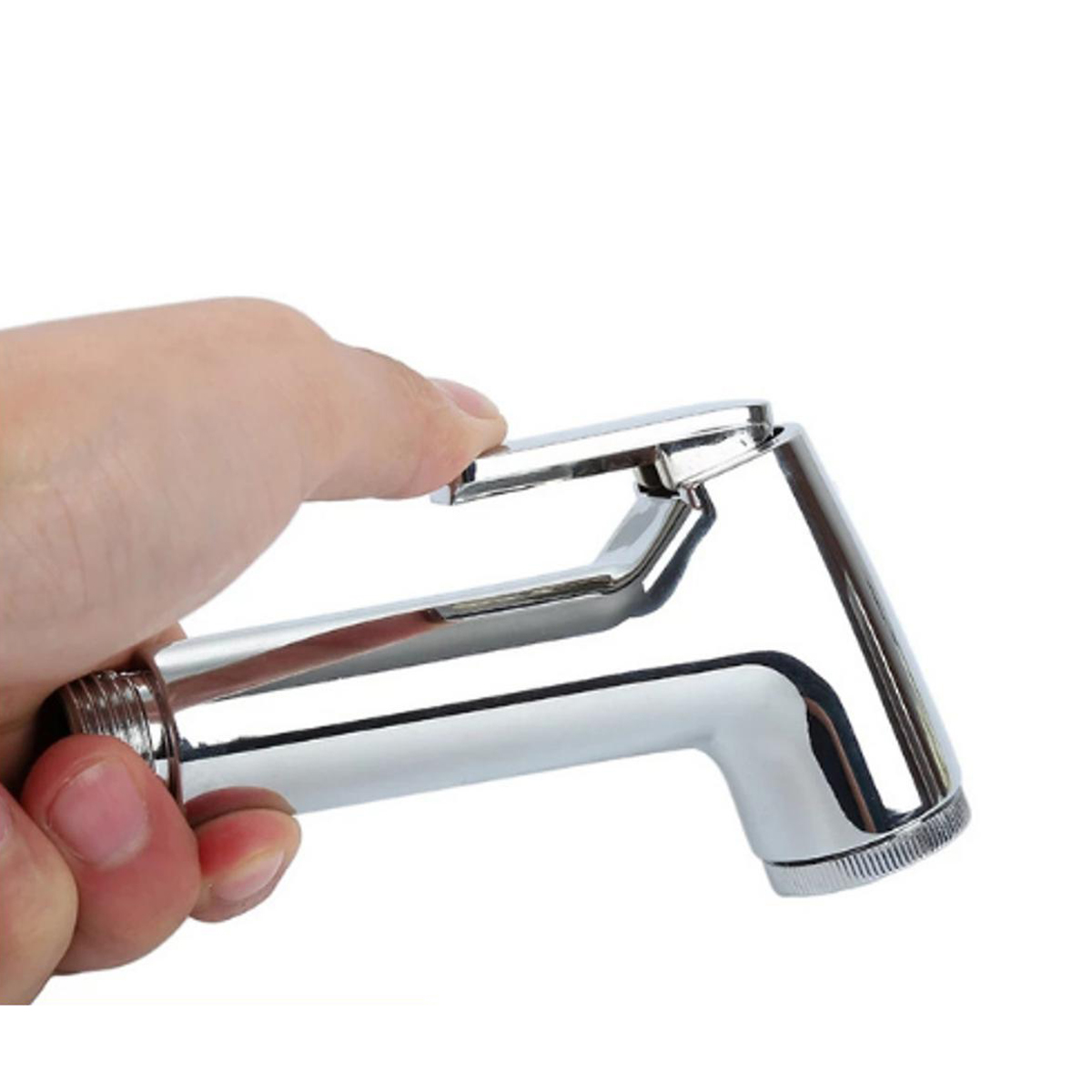 Toilet Push Shower Set (Steel Colour)